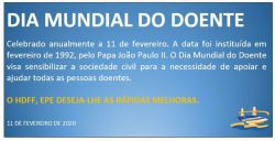 imagem do post do Dia Mundial do Doente assinalado no HDFF, EPE